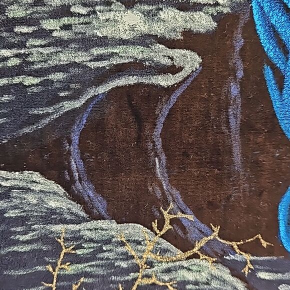 Gorgeous Vintage Hand Painted Velvet Jesus  17.25" x 12.25" - Picture 10 of 12